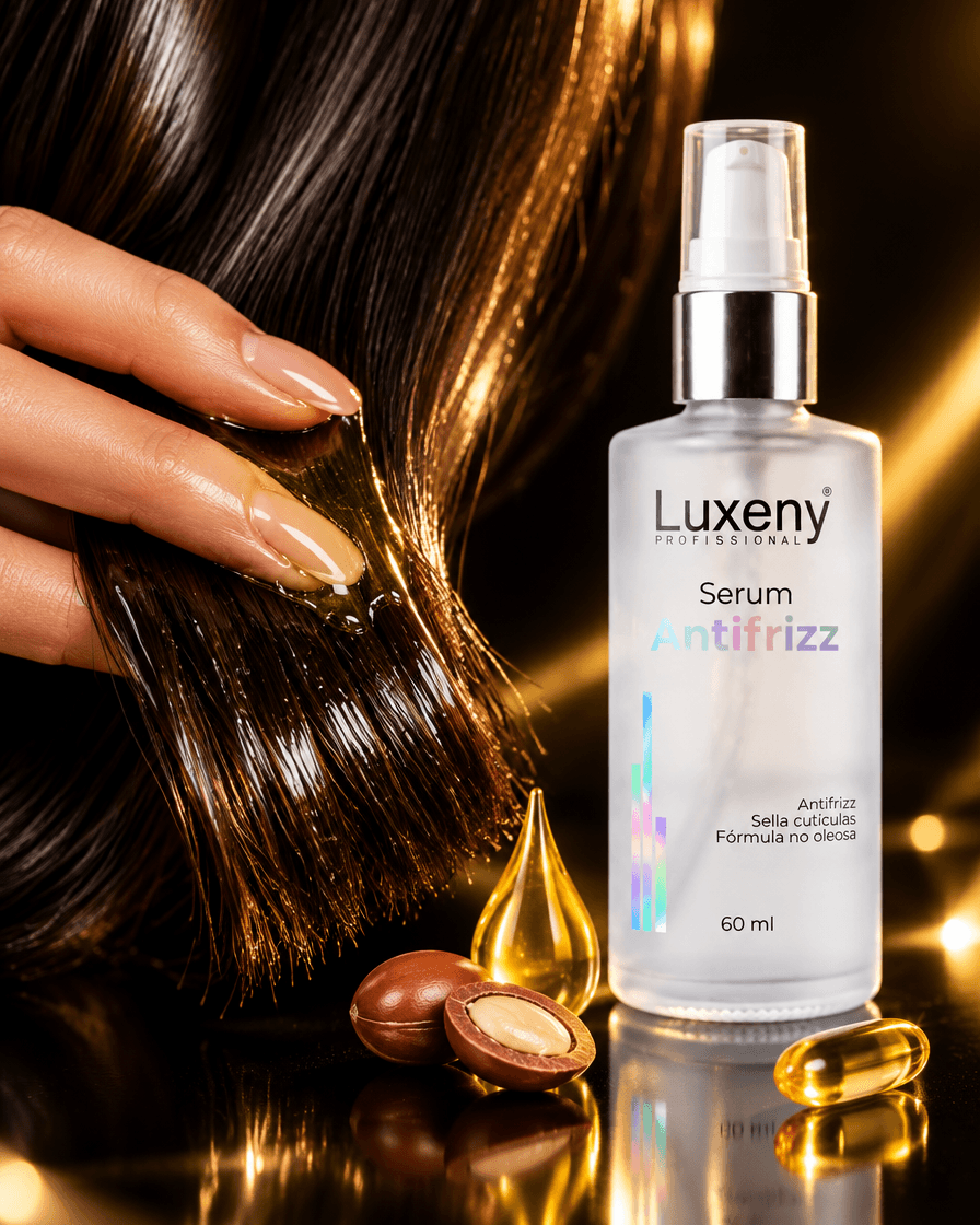 Gotas del Serum Antifrizz sobre las puntas del pelo