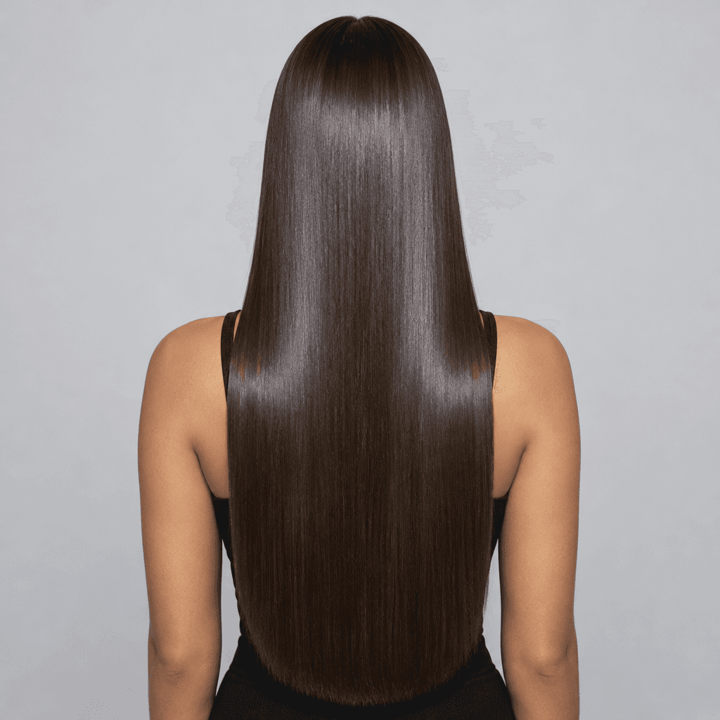 Pelo liso y brillante