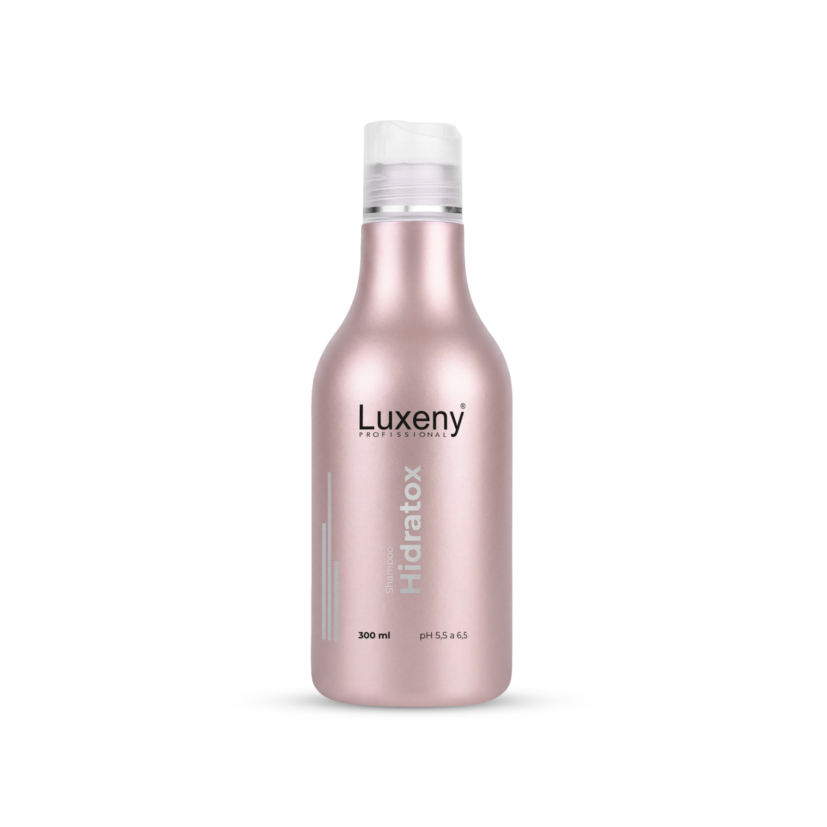 Shampoo Hidratox Luxeny 300 ml, envase rosa perlado