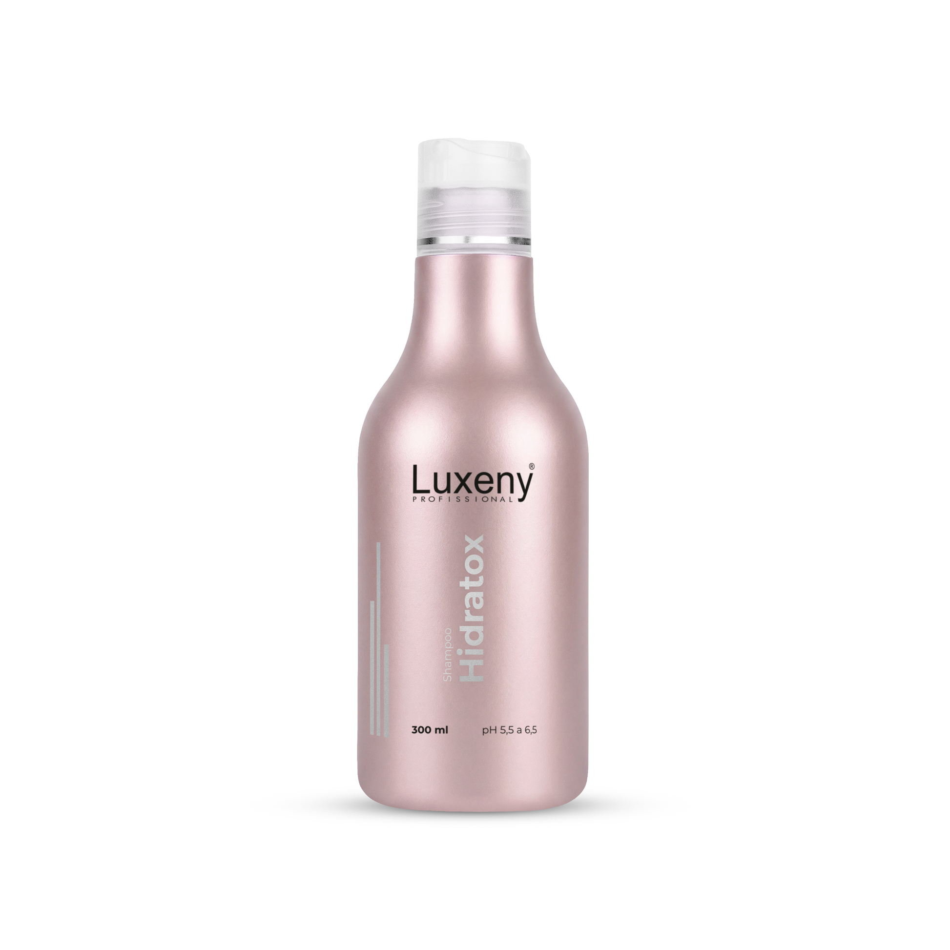 Shampoo Hidratox Luxeny 300 ml, envase rosa perlado