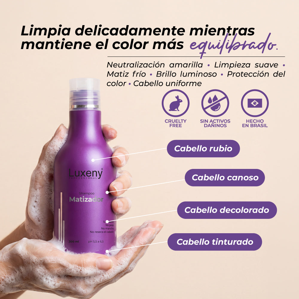 Shampoo Matizador Platinum 6 Luxeny